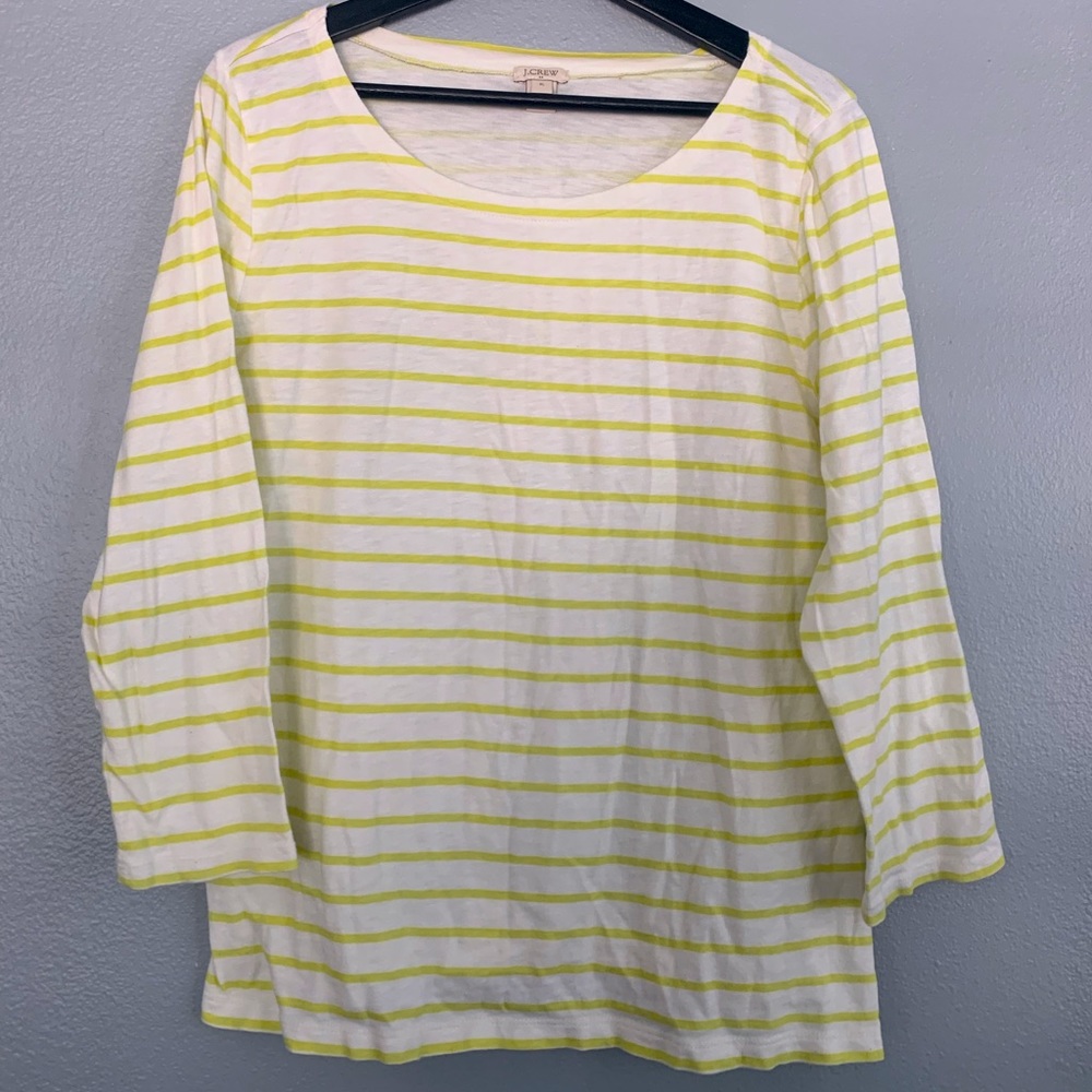 J. Crew Factory Striped Knit Top 3/4 sleeve